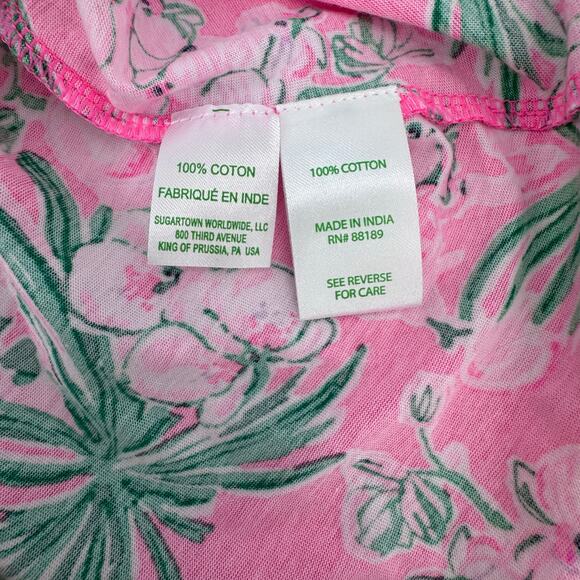 Lilly Pulitzer Pink and Green Floral Kids Casual Dress - Picture 4 of 7